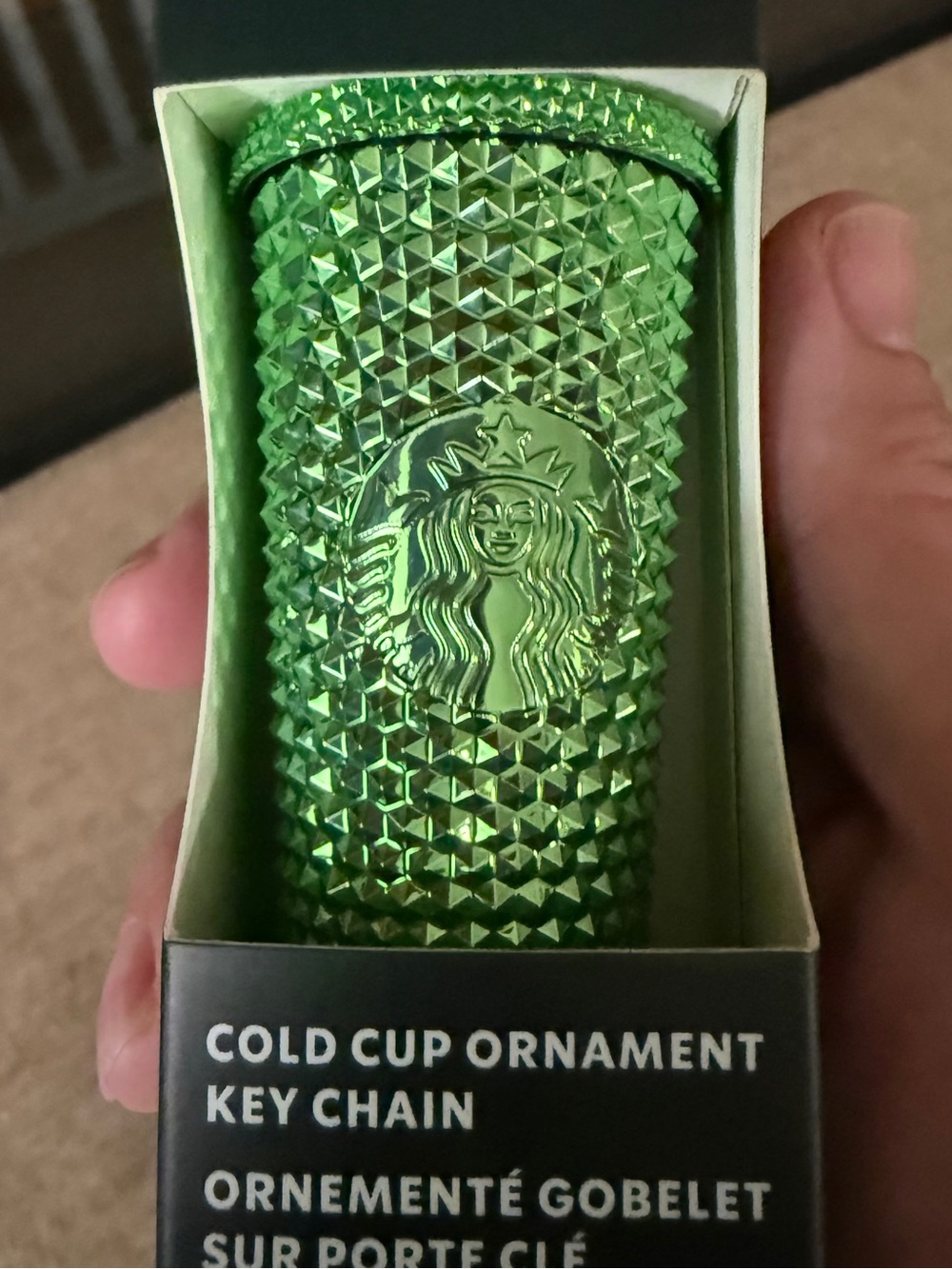 Starbucks Green Studded Cold Cup Keychain Ornament